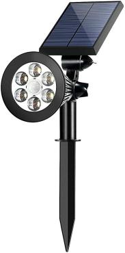 1--Spotlight with 6 LED bulbs with solar energy, suitable for gardens, corridors and fences, and it is waterproof