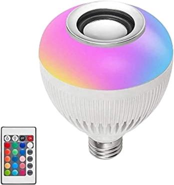 1--LED Bluetooth Speaker Bulb Music Light Wireless APP or IR Remote Control E27 Base 12W Color Chaning Dimmable LED Bulb