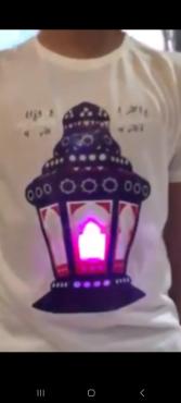 1--sons and daughters T-shirt with the shape of Ramadan lantern and light