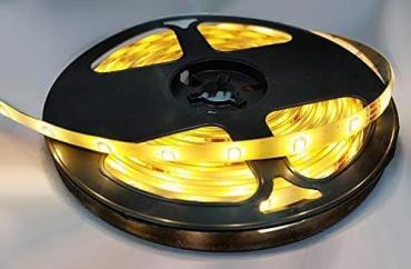 1--LED light strip with double face adhesive, 5 meters long, works with 24 buttons remote control - warm lighting