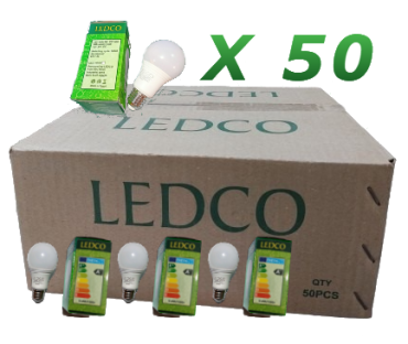 50-لمبة \ مصباح ليد تعمل فقط ببطارية السيارة AC/DC 12-24V - ابيض 8 وات ، مصنوعة من مواد عالية الجودة في مصر