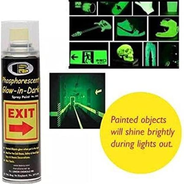1--A phosphorescent spray to paint shapes and make them glow in the dark