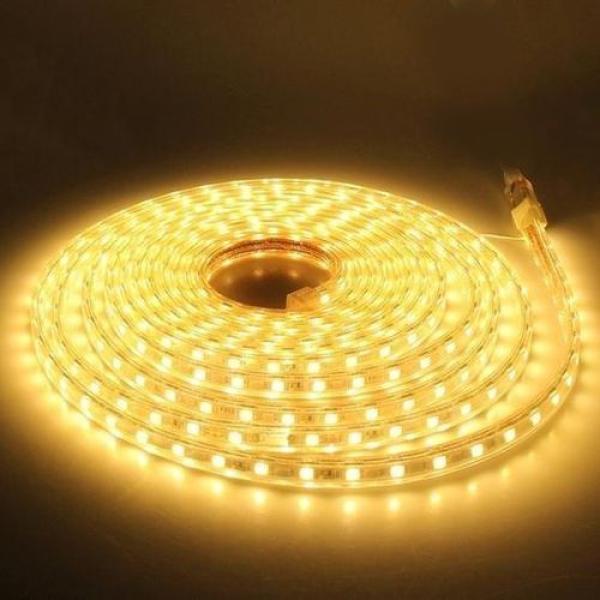 1--LED light strip with double face adhesive, 5 meters long, works with 24 buttons remote control - warm lighting