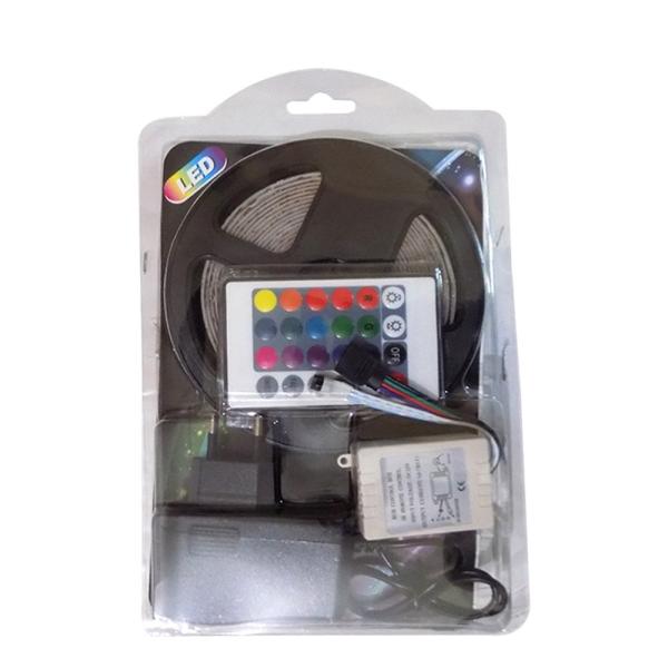 1--Waterproof LED lighting strip, 5 meters long, RGB colors 5050 model, with a remote control that contains many beautiful operating systems.