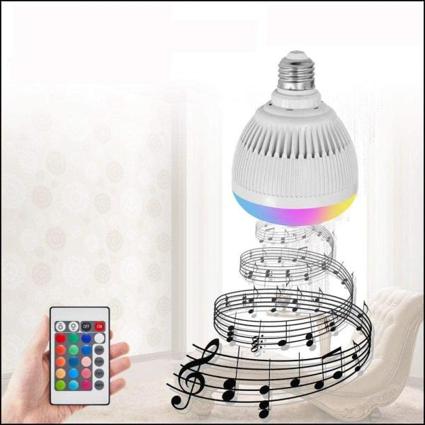 1--LED Bluetooth Speaker Bulb Music Light Wireless APP or IR Remote Control E27 Base 12W Color Chaning Dimmable LED Bulb
