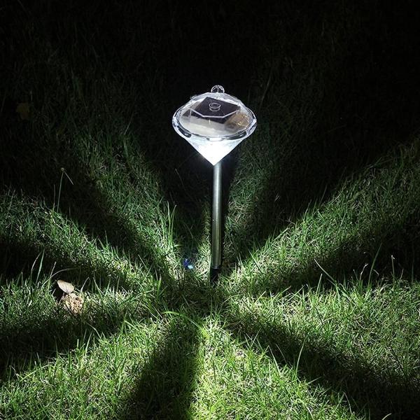 1--4 Packs Solar LED Outdoor Garden Light, Outdoor Decorative Solar Diamond Stake Lights Garden Lawn Lamps for Patio Yard Walkway