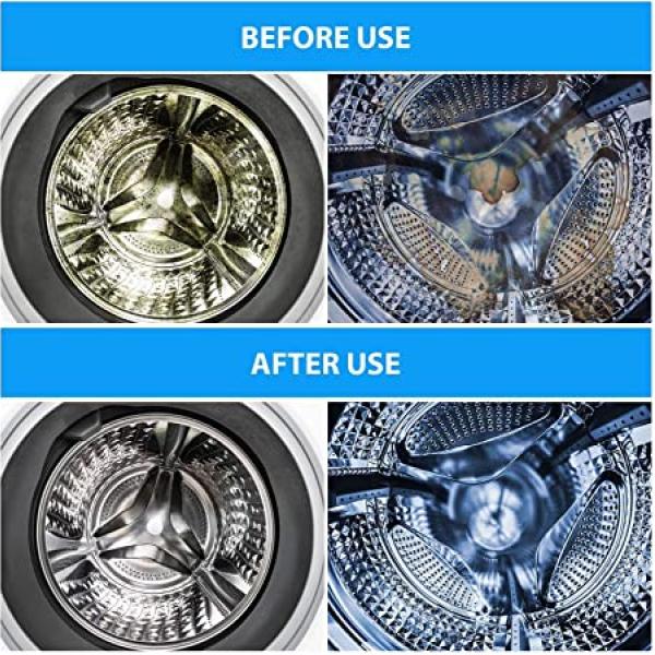 1--12PCS Washing Machine Cleaners, Washing Machine Tank Cleaning Sheet, Washer Decontamination Cleaning Detergent