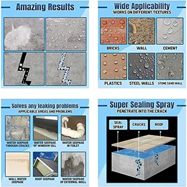 1--Jizuan Silicone Sealant Leak Repair Waterproof Film Spray (White)