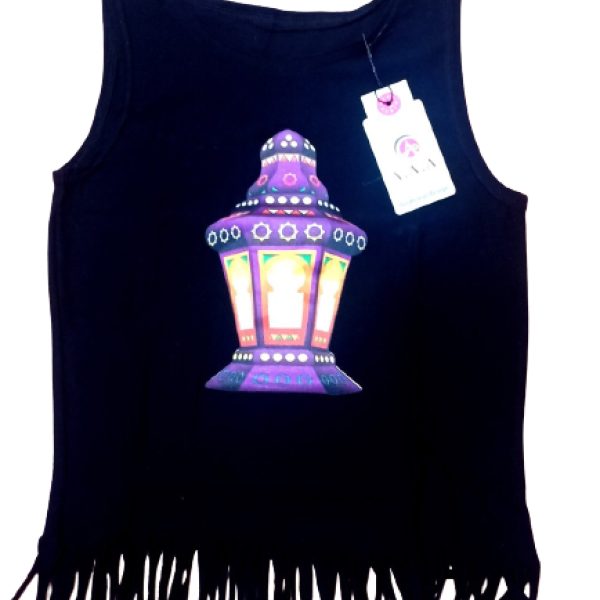 1--sons and daughters T-shirt with the shape of Ramadan lantern and light