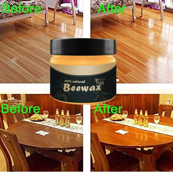 Beewax Wood Polish, Wood Seasoning Beewax, Protector Wax, Beeswax Home Cleaning for Use On Wood,Restore Luster of Furniture