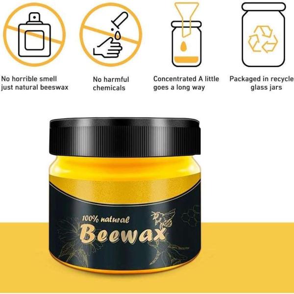 Beewax Wood Polish, Wood Seasoning Beewax, Protector Wax, Beeswax Home Cleaning for Use On Wood,Restore Luster of Furniture