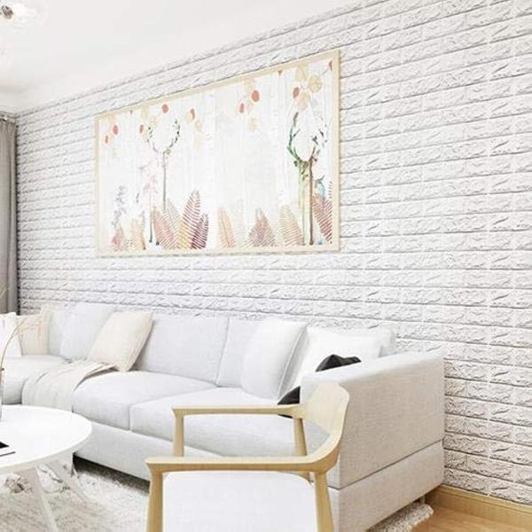  Happy toys 70x77 inch 3d foam wallpaper stickers for safe home decoration - white