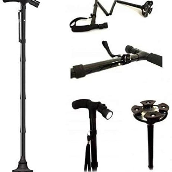 TRUSTY CANE 3 in 1 Folding Cane with LED Flashlight